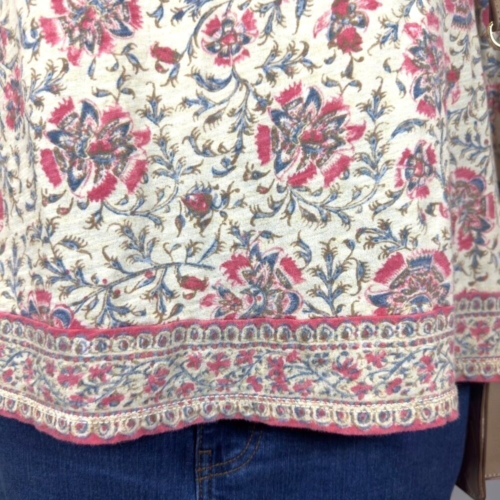Lauren Ralph Lauren Embroidered Peasant Blouse Women's XL Boho Romantic Top - Picture 6 of 8